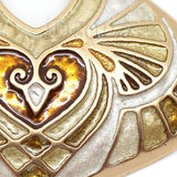 Beige Color Filigree Fantasy Style Statement Bronze Necklace
