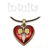 Heart Shape Handmade Bronze Necklace with Lily of the Valley Motif