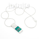 High Fashion Style Turquoise PlexiGlas And Sterling Silver Necklace