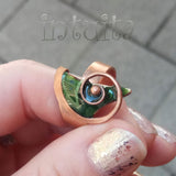 Handmade Enamel On Copper Ring With Snail Design