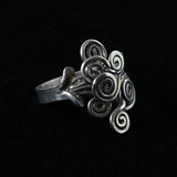 Fantasy Style Handmade Cornucopia Design Sterling Silver Ring