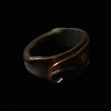 Fantasy Style Handmade One-of-a-kind Studded Copper Band Ring with a Tendril
