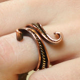 Brass Incased in Copper Ring with Tendrils, Size 50-54 (US 5 1/4 - 6 3/4)