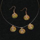 Handmade Small Enamel on Copper Jewel Set