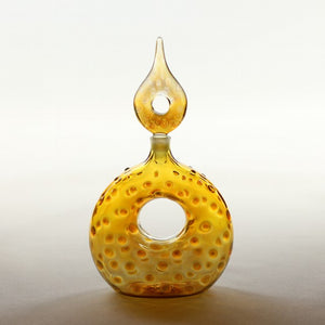 Handblown Dotty Glass Perfume Bottle With Doughnut Design