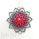 Handmade Glow-in-the-dark Dot Painted Mandala Sunflower Pendants