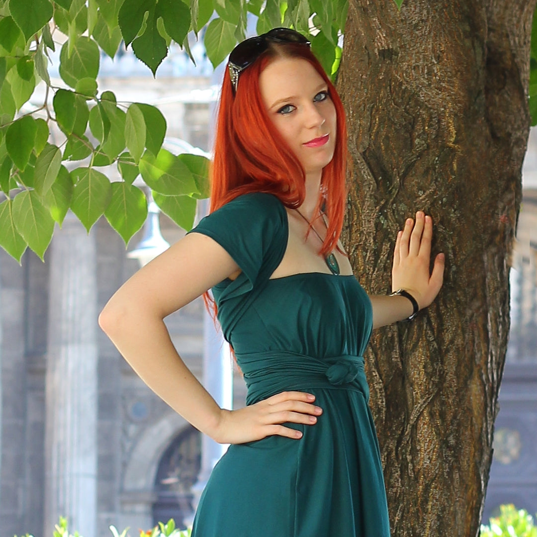 Handmade Petrol Green Infinity Dress Intuita Shop