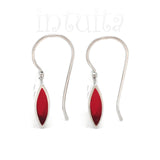 High Fashion Style Pillow Shape Chili Red Plexiglas and Sterling Silver Earrings