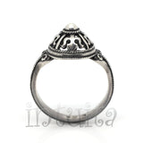 Filigree Design Sterling Silver Dome Shape Ring