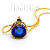 Small Capri Blue Glass Necklace With Floating Sapphire