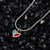High Fashion Style Colorful Leaf Design Sterling Silver Necklace