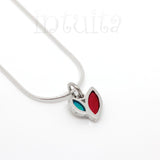 High Fashion Style Colorful Leaf Design Sterling Silver Necklace