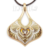 Beige Color Filigree Fantasy Style Statement Bronze Necklace