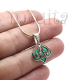 Handmade Enamel and Delicate Fantasy Flower Design Sterling Silver Dangle Earrings, Necklaces