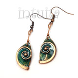 Handmade Enamel On Copper Dangles With Snail Design