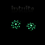Glow-in-the-dark Dot Painted Glass Earrings With Charm
