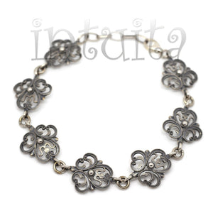 Handmade Fantasy Flower Sterling Silver Bracelet, Earrings, Necklace, Ring