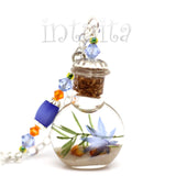 Handmade Love Potion Pendants with Real Dried Flowers Floating Inside