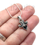 Handmade Enamel and Delicate Lily Flower Design Sterling Silver Dangle Earrings, Necklaces, Ring