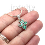 Handmade Enamel and Delicate Lily Flower Design Sterling Silver Dangle Earrings, Necklaces, Ring
