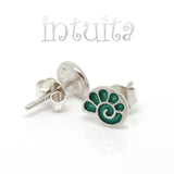 Handmade Enamel and Delicate Nautilus or Snail Design Sterling Silver Dangle Earrings, Stud Earrings. Rings