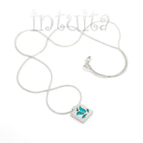 High Fashion Style Tulip Motif Handmade Resin and Sterling Silver Necklace