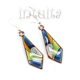 Kite Shape Colorful Enamel Dangle Earrings