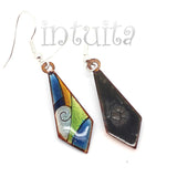 Handmade Kite Shape Colorful Enamel Dangle Earrings