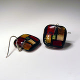 Handmade Mosaic Fused Glass Earrings