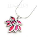 High Fashion Style Handmade Leaf Cluster Resin and Sterling Silver Necklace