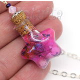 Handmade Love Potion Pendants with Real Dried Flowers Floating Inside
