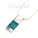 High Fashion Style Turquoise PlexiGlas And Sterling Silver Necklace