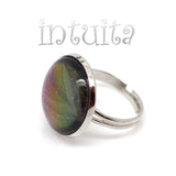 Holographic Purple Handpainted Round Glass Ring