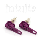 Small Violet Zip Stud Earrings