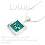High Fashion Style Sterling Silver And Turquoise Plexi Necklace