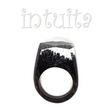 Fantasy Design Handmade Clear Resin And Wood Ring Size 52-53 (US 6 - 6 1/2)