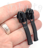 Large Size Black Zip Stud Earrings