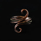 Handmade Brass Incased in Copper Ring with Tendrils