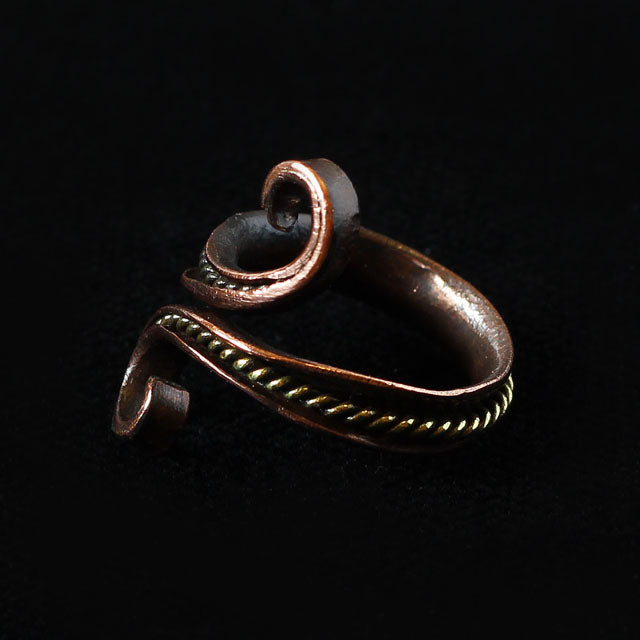 Copper Wide Hammered Ring • Megan Goldner Designs