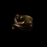 Handmade Copper and Brass Studded Ring with Tendrils