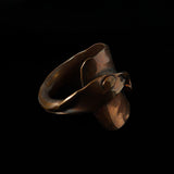Fantasy Style Handmade One-of-a-kind Studded Copper Band Ring with a Tendril