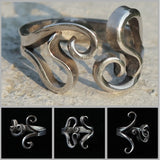 Tendril Design Handmade Sterling Silver Ring Forged by Hand