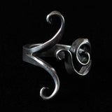 Tendril Design Handmade Sterling Silver Ring Forged by Hand