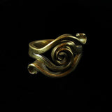 Fantasy Stlye Tendril Design Brass Ring Forged By Hand, Size 49 (US 4 3/4)