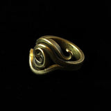 Fantasy Stlye Tendril Design Brass Ring Forged By Hand, Size 49 (US 4 3/4)