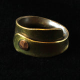 Fantasy Style Studded Brass Band Ring Forged By Hand, Size 58 (US 8 1/4)