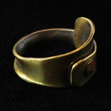 Fantasy Style Studded Brass Band Ring Forged By Hand, Size 58 (US 8 1/4)