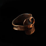 Fantasy Style One-of-a-kind Studded Copper Band Ring with a Tendril, Size 58 (US 8 1/4)