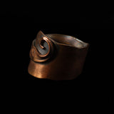 Fantasy Style One-of-a-kind Studded Copper Band Ring with a Tendril, Size 58 (US 8 1/4)