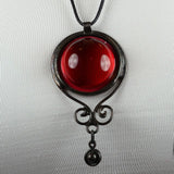 Fantasy Style Glass and Black Tin Necklace